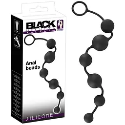Анальні кульки Black Velvets чорні, 40 см