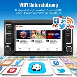 Автомобільне радіо AWESAFE для VW Touareg Transporter T5 Multivan, система Android 12, 7-дюймовий сенсорний екран, 2+32G - мініатюра 4