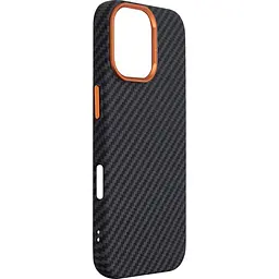 Чохол ArmorStandart LikeCarbon2 SE MagCase для Apple iPhone 17 Black Orange (ARM89160) [156297] - мініатюра 3