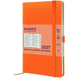 Щотижневик Axent 2027 Partner Strong 125x195 мм помаранчевий (8505-27-64-A)