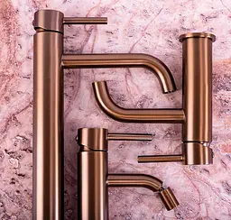 Змішувач для умивальника Rea Lungo brushed copper високий REA-B1114, Теплий захід сонця - мініатюра 4