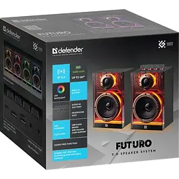 Акустична система 2.0 Defender Futuro, 20Вт Bluetooth/USB/TF/AUX, LED, чорна - мініатюра 8