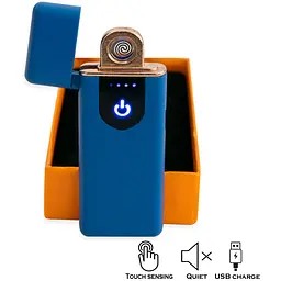 Електронна запальничка спіральна USB ZGP ABS Синя багаторазова запальничка