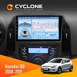 Штатна магнітола Hyundai i30 (FD) 2008-2011 Climate Cyclone C9-012 4x64 DSP 4G Cyclone (НФ-00007010)