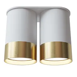 Точковий спот BP Black/White Gold двійний NEW, PikArt арт. 28003 Золотий/білий