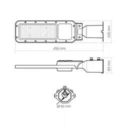 LED ліхтар вуличний VIDEX IP65 SLE17 50W 5500Lm 5000K 220V - мініатюра 8