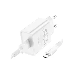 Зарядний пристрій BOROFONE BA74A Aspirer USB + кабель USB-A — Micro-USB 5P білий (6974443388664) - мініатюра 4