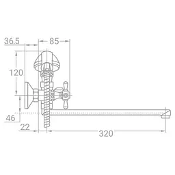 Змішувач для ванни TAU VN-2C260C (9885210) - мініатюра 3