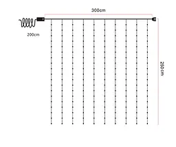 Гірлянда штора LED Star Sun Lamp великі краплі роси 3х2.5 метра 200 led з пультом - мініатюра 2