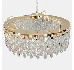 Кругла кришталева люстра 582-600GD Artlight із золотим корпусом та LED світлом - мініатюра 6