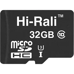 Карта пам'яті Hi-Rali microSDHC, 32Gb, Class10 UHS-I U3, без адаптера (HI-32GBSD10U3-00)