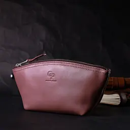 Чарівна жіноча шкіряна косметичка Grande Pelle 16793 пудровий - мініатюра 9