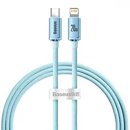Кабель Baseus Crystal Shine Series Fast Charging Type-C to Lightning 20W (1.2m) sky blue (CAJY001303)