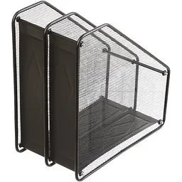 Лоток для паперів Buromax вертикальний 310x295x160 мм металевий чорний (BM.6263-01) - мініатюра 2