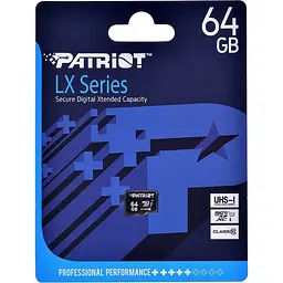 Карта пам'яті microSDXC (UHS-1) Patriot LX Series 64Gb class 10 - мініатюра 2