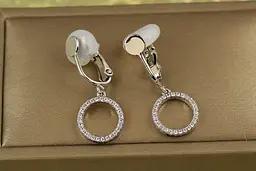 Сережки кліпси Xuping Jewelry обруч 2,9 см сріблясті - мініатюра 2