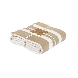 Плед Lotus Home - Infinity Stripe бежевий 200x220 - мініатюра 6