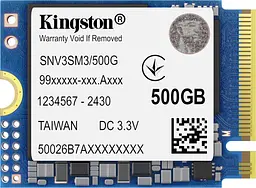 Накопичувач SSD Kingston m.2 NVMe 500GB NV3 NVMe 2230 PCIe 4.0 x4 3D NAND 512 480 (SNV3SM3/500G)