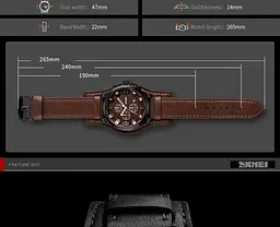 Чоловічий класичний годинник Skmei 9165 Brown-Brown - мініатюра 8
