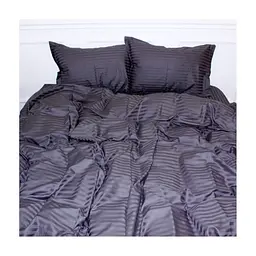Постільна білизна MirSon Satin Stripe 30-0012 Dark Gray 175х210 двоспальний (2200005251973)