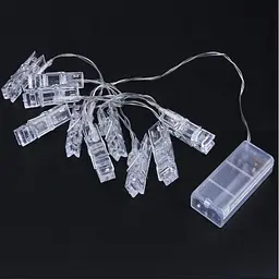 Світлодіодна гірлянда Sun Lamp з прищіпками для фото 10 led 2 м на батарейках - мініатюра 2