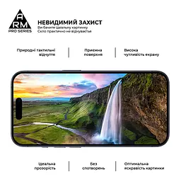 Захисне скло на Apple iPhone 15 Pro з олеофобним покриттям, Pro, повне проклеювання, антистатичний і пиловідштовхуючий шар, 9H, самоклеючеся, 2.5D, на весь екран, антистатичний клей, ArmorStandart (ARM71484) - мініатюра 4