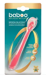Ложечка силіконова Baboo, 6+ міс., рожевий (90432) - мініатюра 5