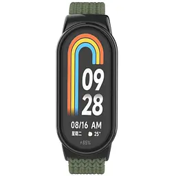 Ремінець для Xiaomi Smart Band 10/9/8, Braided Solo Loop, зелений, нейлоновий плетений браслет, еластичний змінний ремінець для фітнес-трекера з надійним кріпленням, ArmorStandart (ARM86882) - мініатюра 3