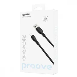 Кабель Proove Rebirth USB to Lightning 2.4A (1m) black - мініатюра 3