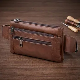 Шкіряна сумка на пояс унісекс 20457 Vintage коричневий