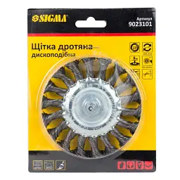 Щітка дротяна дископодібна Ø100мм хвостовик Ø6мм (сталева кручена) SIGMA (9023101) - мініатюра 8