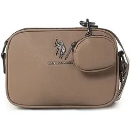 Крос-боді сумка U.S. POLO ASSN. VELVET CROSSBODY BAG WITH POUCH Toupe C