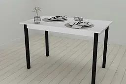 Стіл кухонний Ferrum-decor Маріо 75x120x80 Чорний ДСП Біле 16мм (FRD-106196) - мініатюра 2