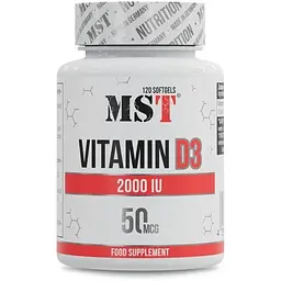 Амінокислота Vitamin D3 2000 IU, 120 капсул MST vit0003992