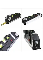 Лазерний будівельний рівень 4 в 1 з рулеткою та лінійкою Laser Level Pro нивелир три лазерні лінії - мініатюра 3