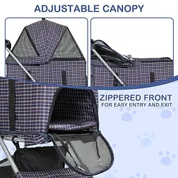 Коляска для котів та собак Bestopet Люпосанчик BS-RL-17 Plaid - мініатюра 7