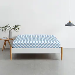 Набір євро простирадло 220х240 WHITE / LIGHT BLUE ZIGZAG COSAS (4822052057513) - мініатюра 2