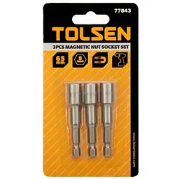 Головка магнітна Tolsen 8 мм 1/4"х65 мм 3 шт (77843)