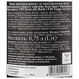 Вино ігристе Terre dei Buth Prosecco Frizzante, 0,75 л, 12% (880449) - мініатюра 5