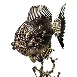 Декоративна фігурка Yiwu Gold Fish 16x8x30 см металева статуетка золотої рибки колекційна для дому декор на камін HP-7-18 - мініатюра 7