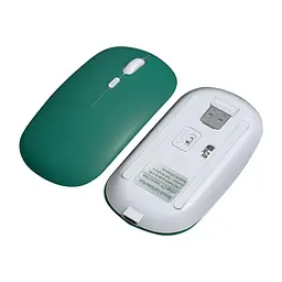 Мишка безшумна комп'ютерна, бездротова Macarone Bluetooth, USB, що перезаряджається Зелена - мініатюра 4
