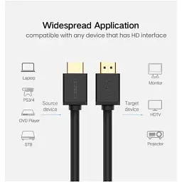 Кабель мультимедійний HDMI M to HDMI M 10.0m HD104 black Ugreen (10110) - мініатюра 8