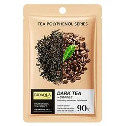 Маска для обличчя зволожувальна Bioaqua Dark Tea+ Coffee Mask тканинна, 25 мл