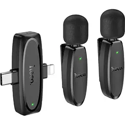 Мікрофонна радіосистема Hoco L15 Crystal Lightning/USB-C Black (638623) [158594]