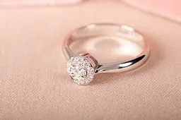 Каблучка з білого золота з діамантами 22 K-0196 - мініатюра 5