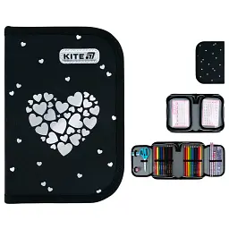 Пенал з наповненням Kite Black&Silver (K26-622H-5) - мініатюра 3