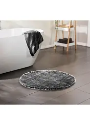 Круглий килимок для ванної кімнати Home Ideas з мікрофібри 80 см темно сірий - мініатюра 4