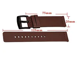 Шкіряний ремінець Primo Classic для годинника Motorola Moto 360 2nd gen (42 мм ) Coffee - мініатюра 7