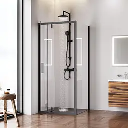 Душове огородження Square Pivot AM.PM Gem 90×90 см, без піддону, чорний профіль W90UG-404-9090-BT - мініатюра 3