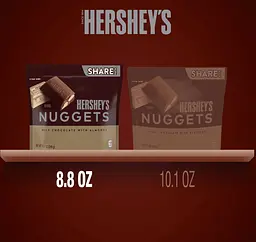 Шоколадні цукерки Hershey's Nuggets Milk Chocolate Almonds 249г - мініатюра 6